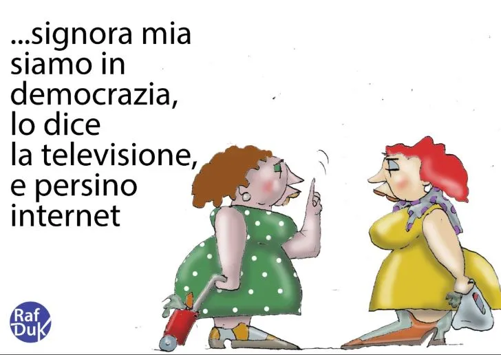 vignetta donne che parlano sistema paese